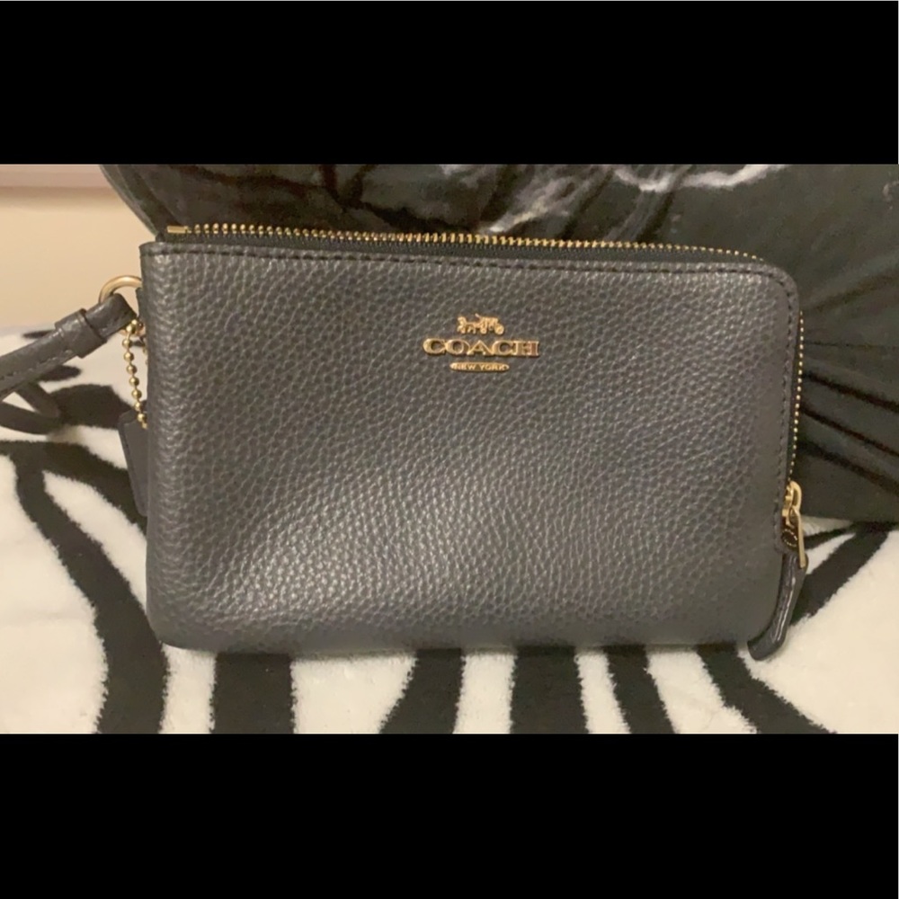 Coach double pouch wristlet wallet